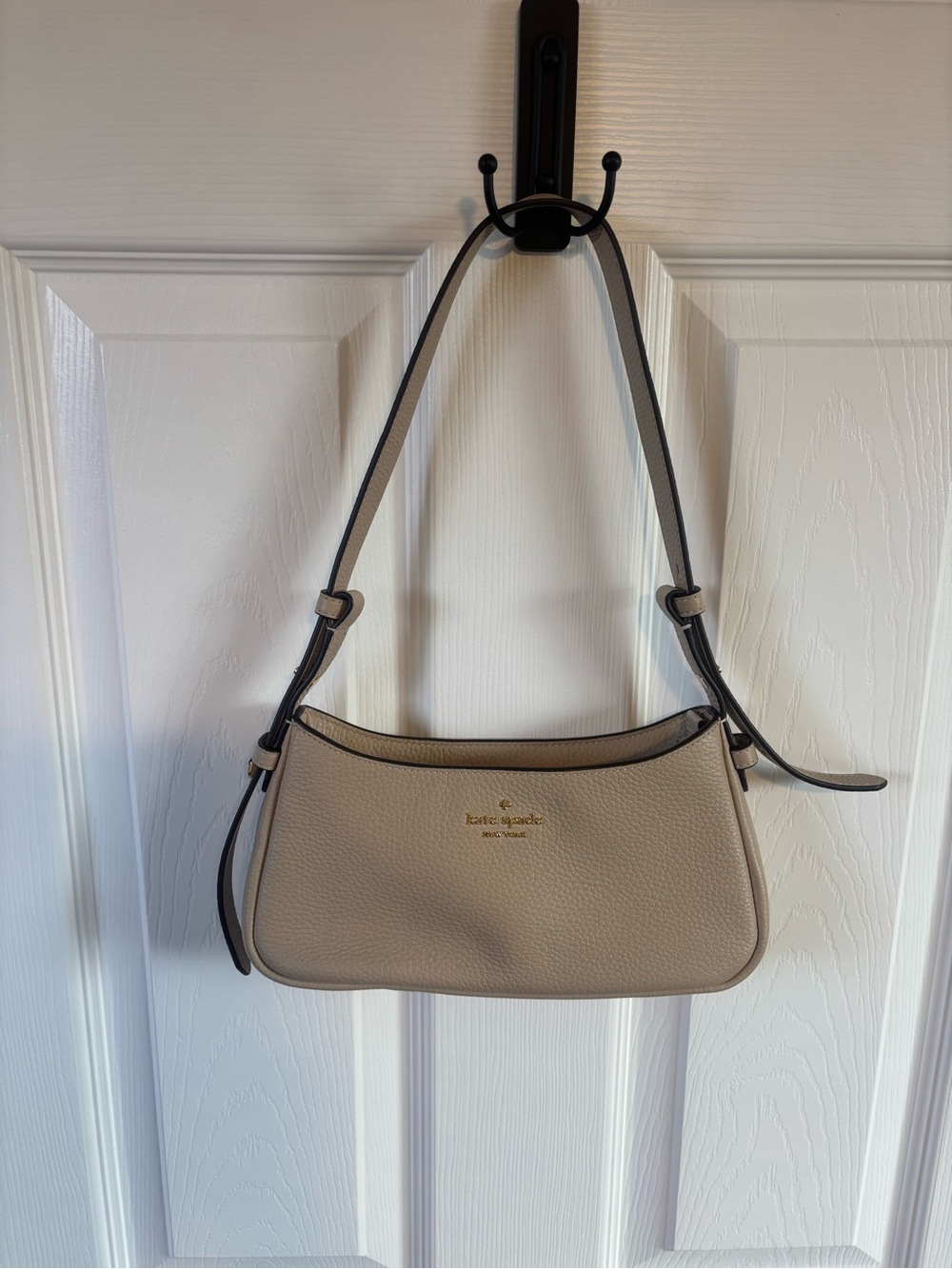 kate spade Pebbled Leather Shoulder Bag in Taupe/Cream